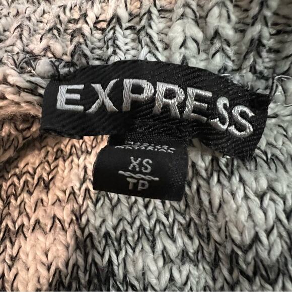Express Gray Marl Crewneck Hi Low Sweater | Women’s Size XS Petite - Picture 4 of 5